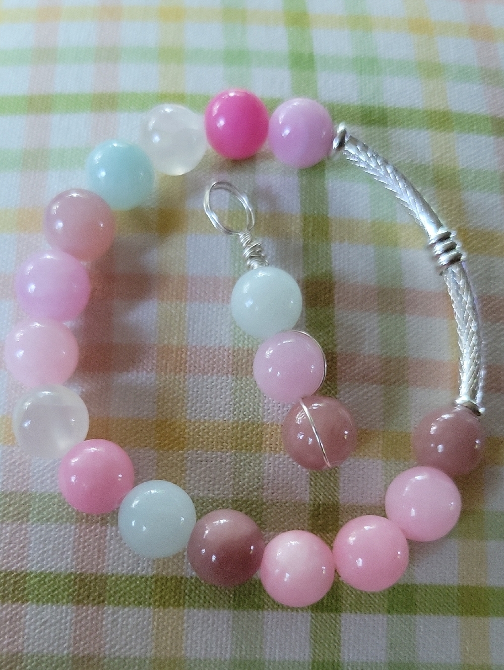 Pink Jade Stretchy Bracelet